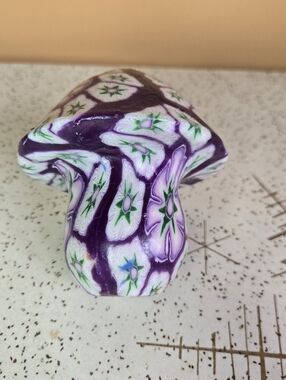 Psychedelic Mushroom Candle In Purple Green White